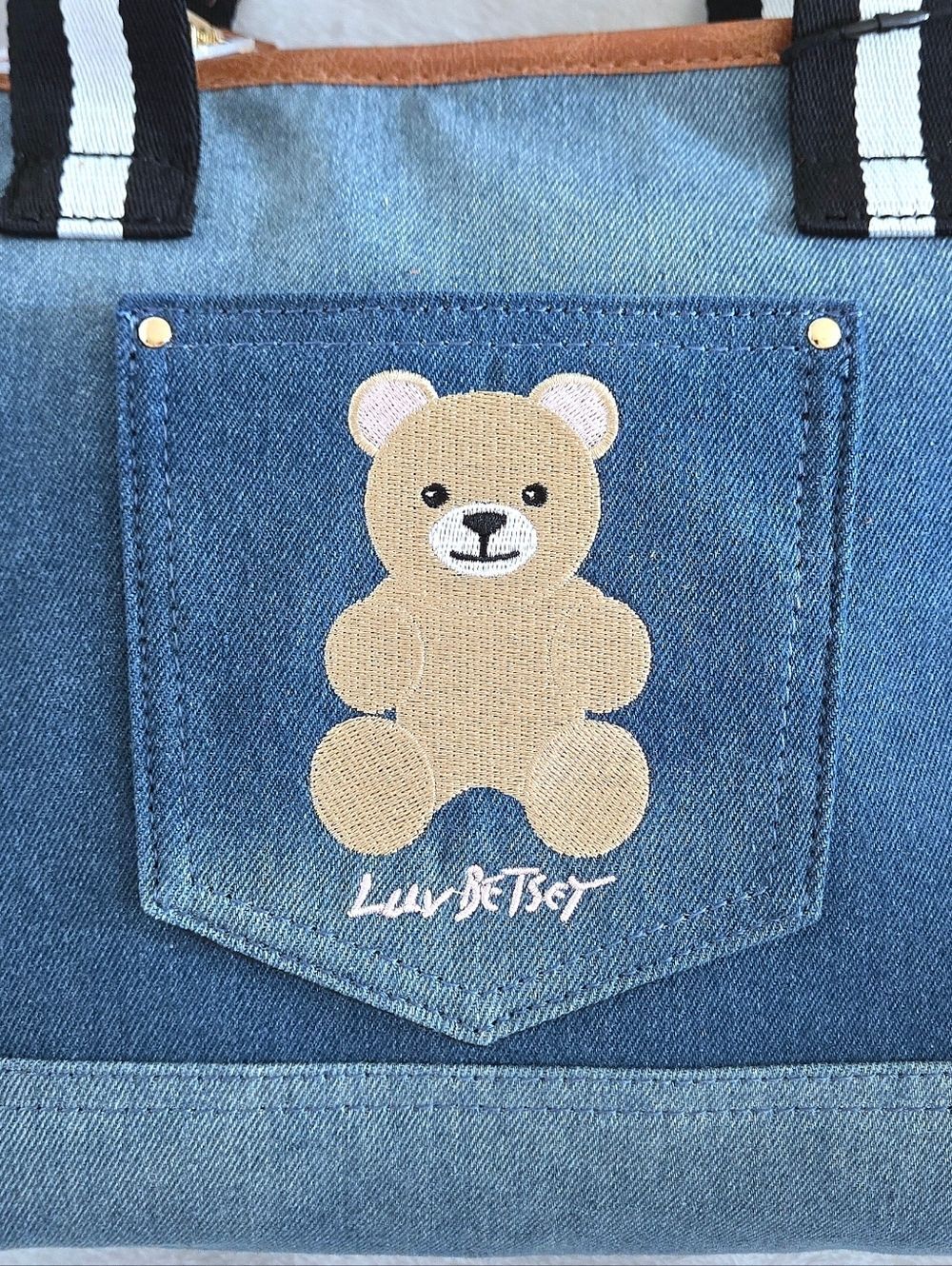 Luv Betsey💋 By Betsey Johnson Denim Teddy Bear🧸 Bag👜 - NWT - Picture 14 of 16